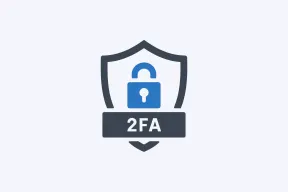 A shield icon with a blue padlock above a 2FA label on a pale background