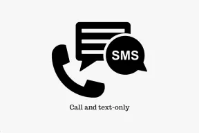A phone handset icon with an SMS bubble above the caption Call and text-only