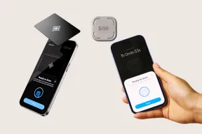 A Bloom card over one iPhone and a grey Brick beside another, each phone showing a Ready to Scan prompt